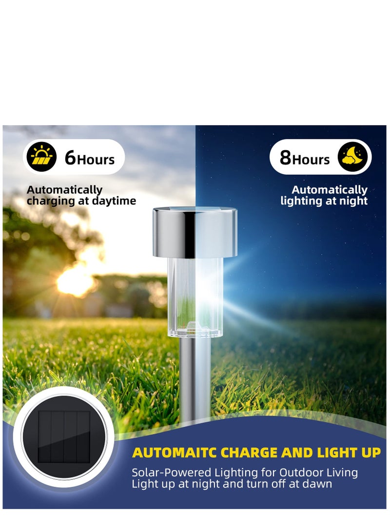 SYOSI Solar Outdoor Lights 12 Pack, Waterproof Outdoor Lights, Solar Garden Lights, Solar Powered Landscape Lighting for Pathway, Patio, Yard, Lawn, Walkway, Deck and Driveway - Image 3