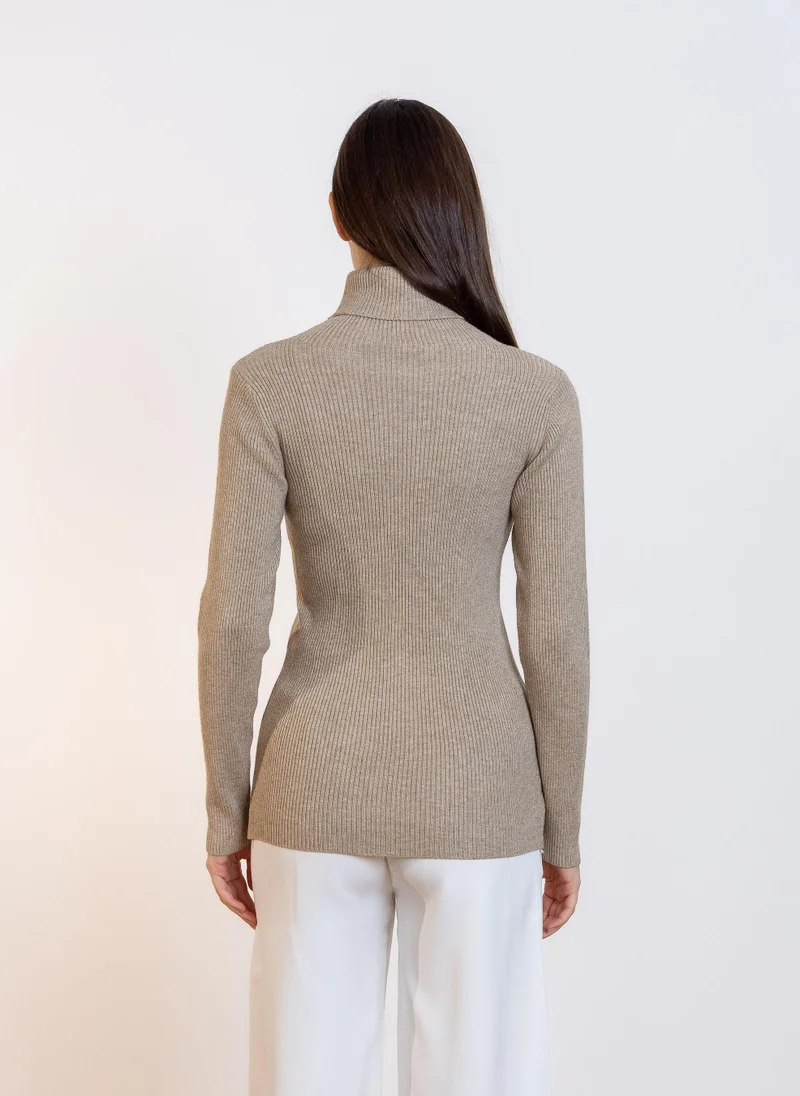 شايبس RIBBED HIGH-NECK TOP