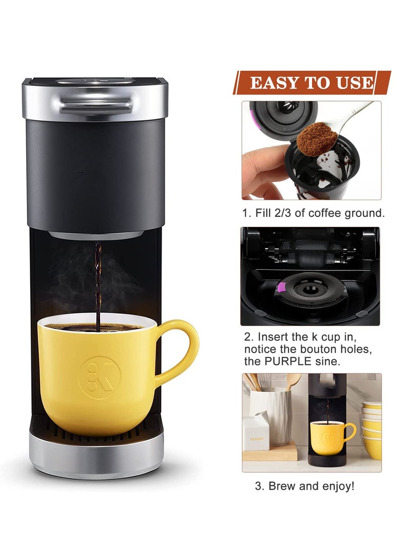 Excefore - Reusable K Cups Fit for KEURIG 2.0 1.0 K-MINI PLUS Reusable Coffee Filters Pods Universal Fit Keurig Reusable Coffee Pods Filters Leakproof 4 Pack - Image 1