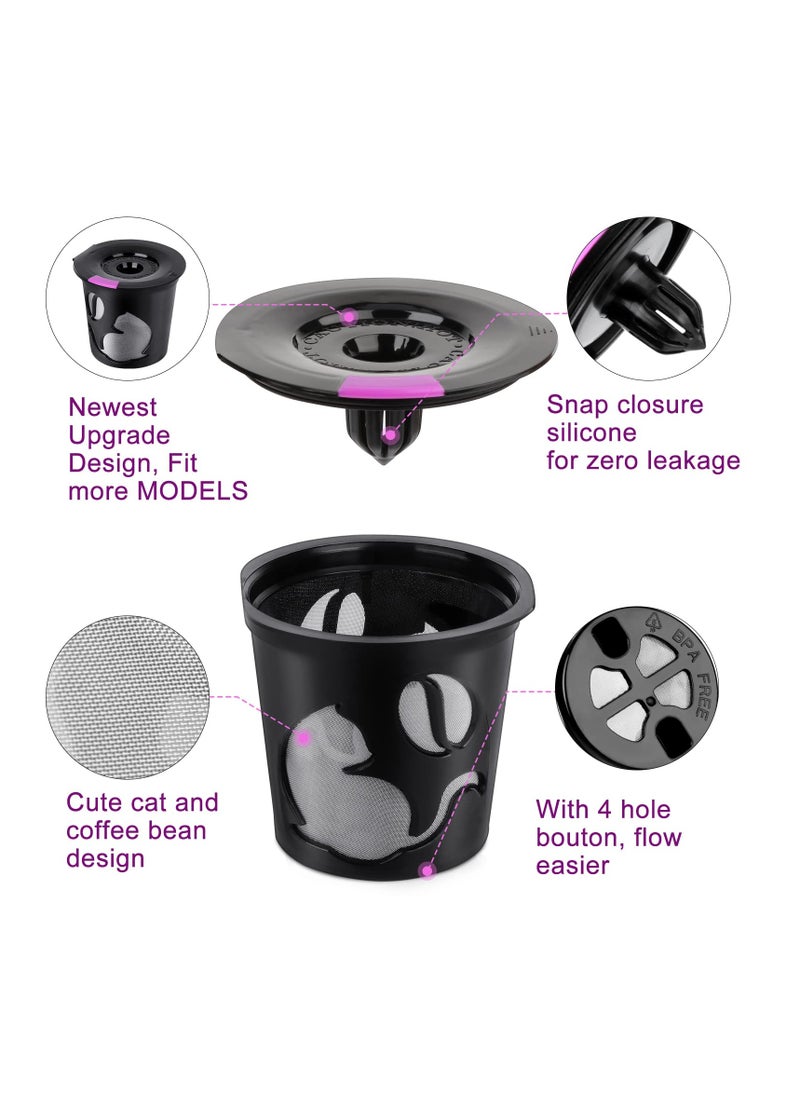 Excefore - Reusable K Cups Fit for KEURIG 2.0 1.0 K-MINI PLUS Reusable Coffee Filters Pods Universal Fit Keurig Reusable Coffee Pods Filters Leakproof 4 Pack - Image 1