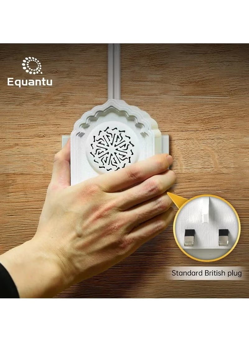 Equantu QB812 Quran Wall Plug Speaker – Compact Islamic Audio Player with Full Quran Recitation, Zikir, Duas & MP3 Playback – Powerful Built-In Speaker for Home, Mosque & Office Use – Wall-Mounted Muslim Decor with Remote Control and LED Indicator  - Image 4
