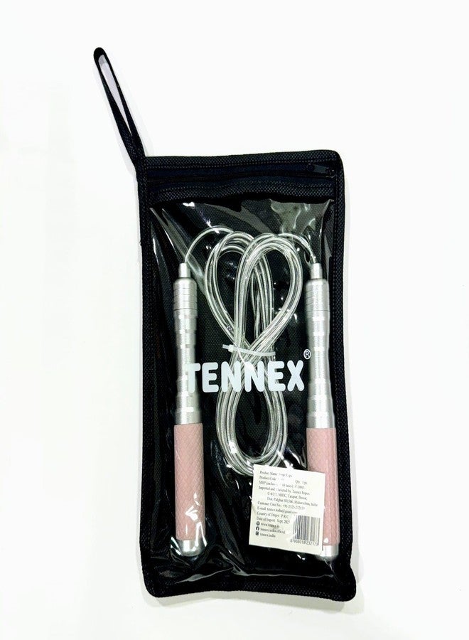 Tennex Jump Rope T-555 Pink for Men and Women | Adjustable Skipping Rope | Aluminium Handle - Image 1