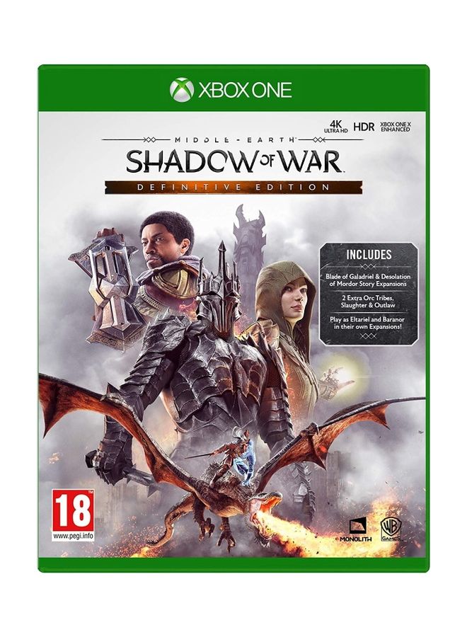 دبليو بي جيمز لعبة الفيديو "Middle-Earth Shadow of War" - (إصدار عالمي) - xbox_one - Image 1
