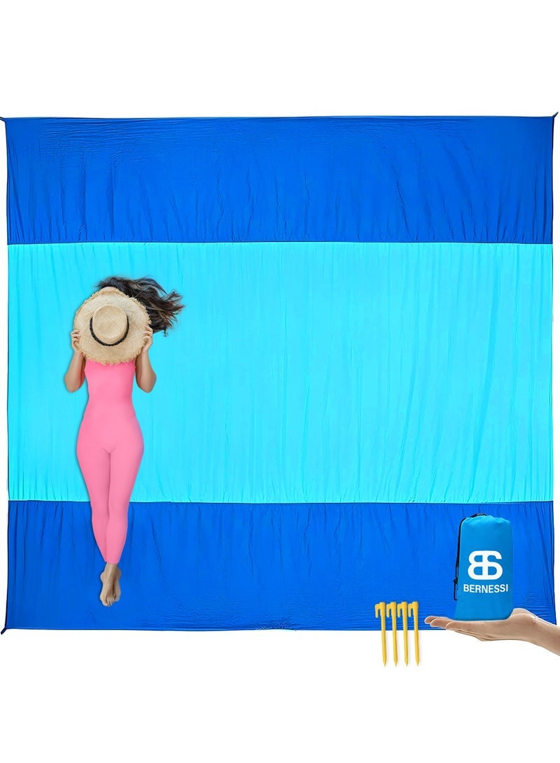 Bernessi 275*305cm Sandproof Waterproof Extra Large Beach Mat Foldable for Family, Portable Lightweight Oversized Beach Quick Drying Blanket Sand Free for Outdoor Picnic Beach Travel Camping Hiking - Image 1