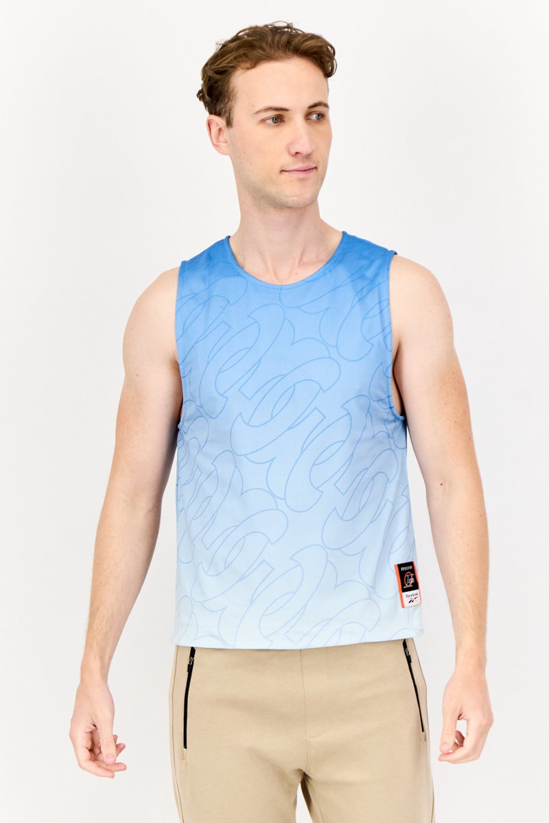 Reebok Men Sportswear Fit Sleeveless Training Vests, Light Blue - Image 1
