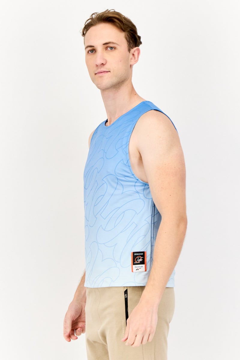 Reebok Men Sportswear Fit Sleeveless Training Vests, Light Blue - Image 2