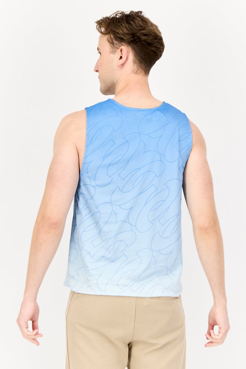 Reebok Men Sportswear Fit Sleeveless Training Vests, Light Blue - Image 3