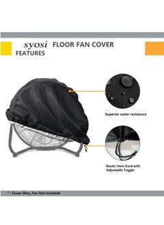 Y&D Industrial Fan Cover, Waterproof and Dustproof Cover for Most 18" 20" High Velocity Electric Home Floor Fan, Household For Outdoor, Black 24"x7.5"x24"  - Image 4