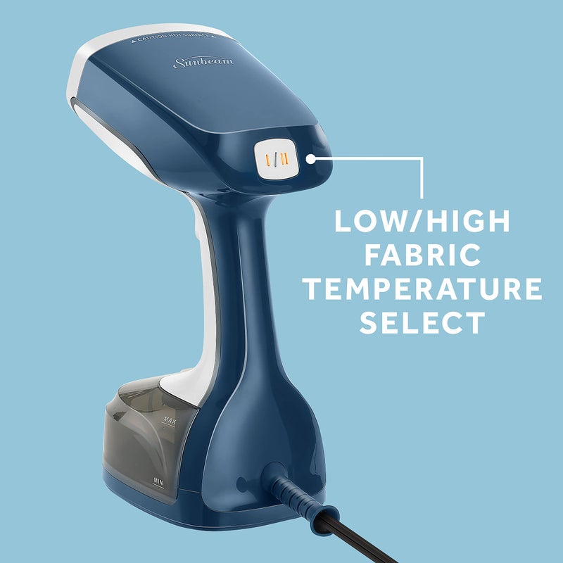 Sunbeam 1200W Steam Burst Handheld Steamer for Clothes, Dual Steam Settings, 30-Second Fast Head-Up, Bristle Brush Attachment, White and Blue Finish - Image 4