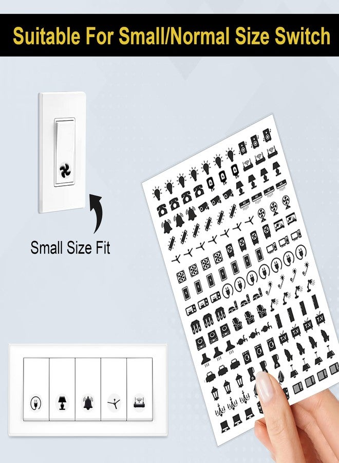 GLUN® 750+ Switch Board Button Stickers for Home,60+ Icons for Fan Light Fridge AC, 5 in 1 Gold, Rose Gold, Rainbow Color Fusion, Black, & Colourful Labels, Decorative Switch Stickers for Switchboard - Image 3