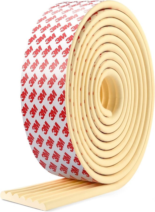 Potency Extra-Wide Edge Protectors for Baby, 6.8ft Soft Baby Proofing with 3M Strong Adhesive Double Sided Tape, DIY Edge & Corner Safety Guards Furniture Bumper or Table, Furniture, Fireplace, Beign - Image 1