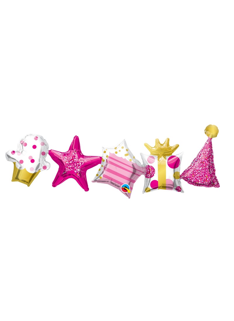 Qualatex 41" Birthday Garland Pink Foil Balloon 