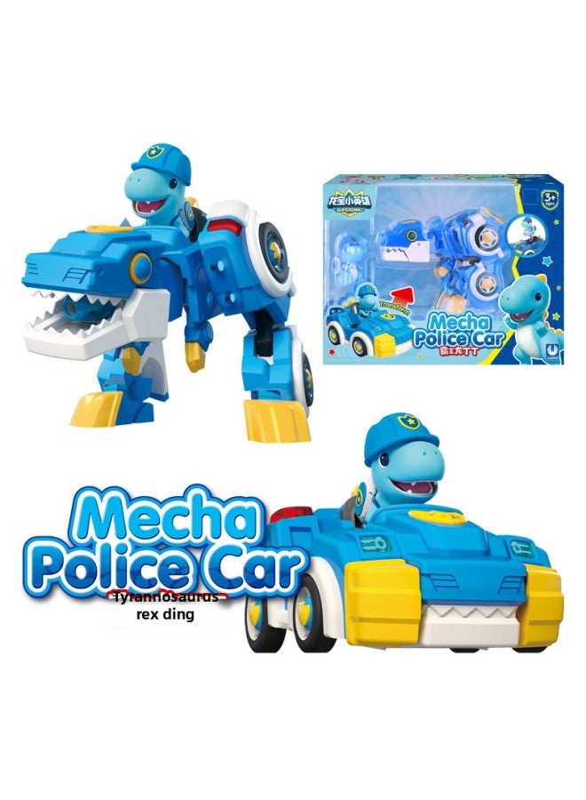 Longbao Little Hero Deformation Toy Children Sound And Light Police Car Dinosaur Fire Truck Tyrannosaurus Rex Rescue Car Boys And Girls-Specifications:Stegosaurus Beibei 70115 - Image 3