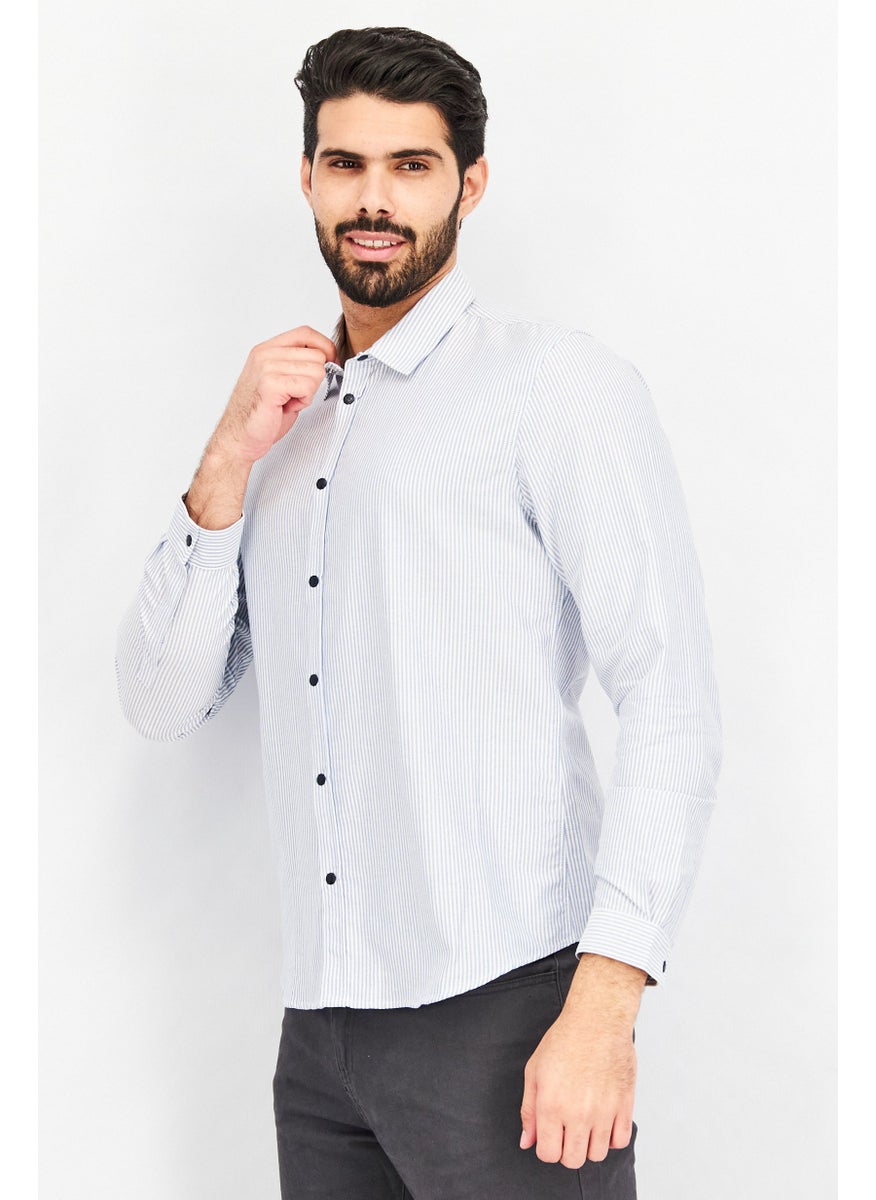 Kooples x Sport - Men Relaxed Fit Long Sleeve Casual Shirt, White - Image 1