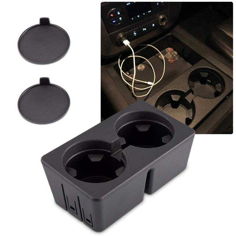 Dual Cup Holder Insert Replacement Center Console Beverage Drink Insert