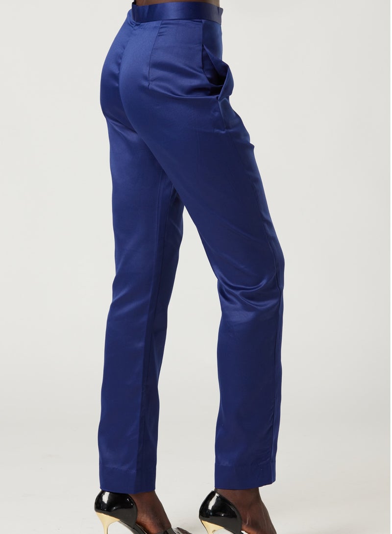 IZEL Blue High Rise Straight Leg Pants - Image 2