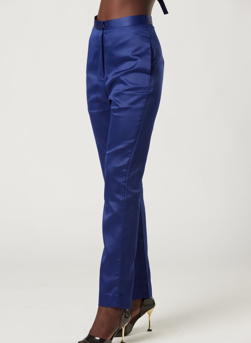 IZEL Blue High Rise Straight Leg Pants - Image 1