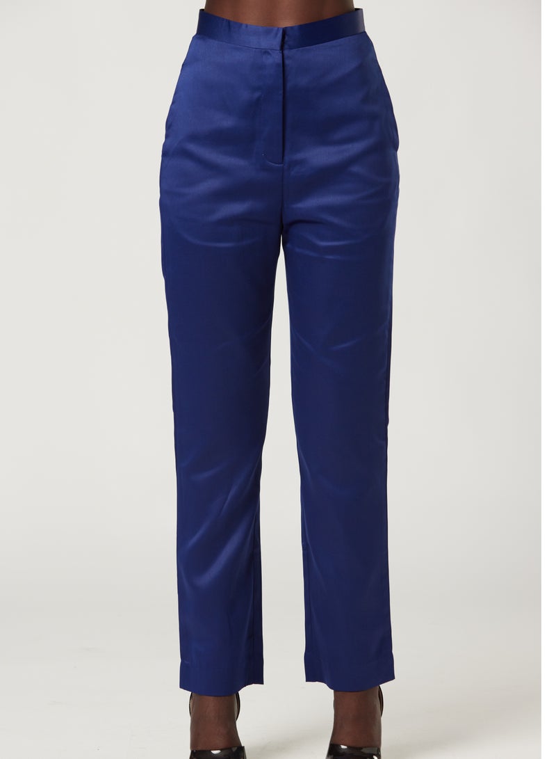 IZEL Blue High Rise Straight Leg Pants - Image 4