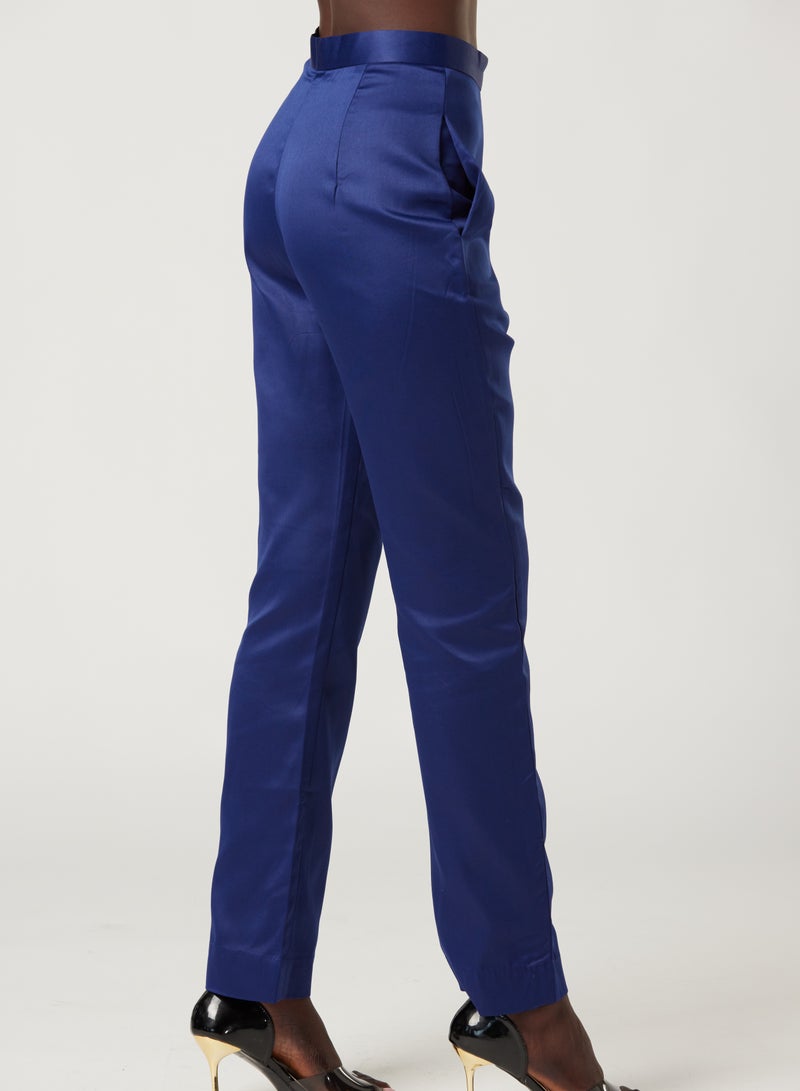 IZEL Blue High Rise Straight Leg Pants - Image 5