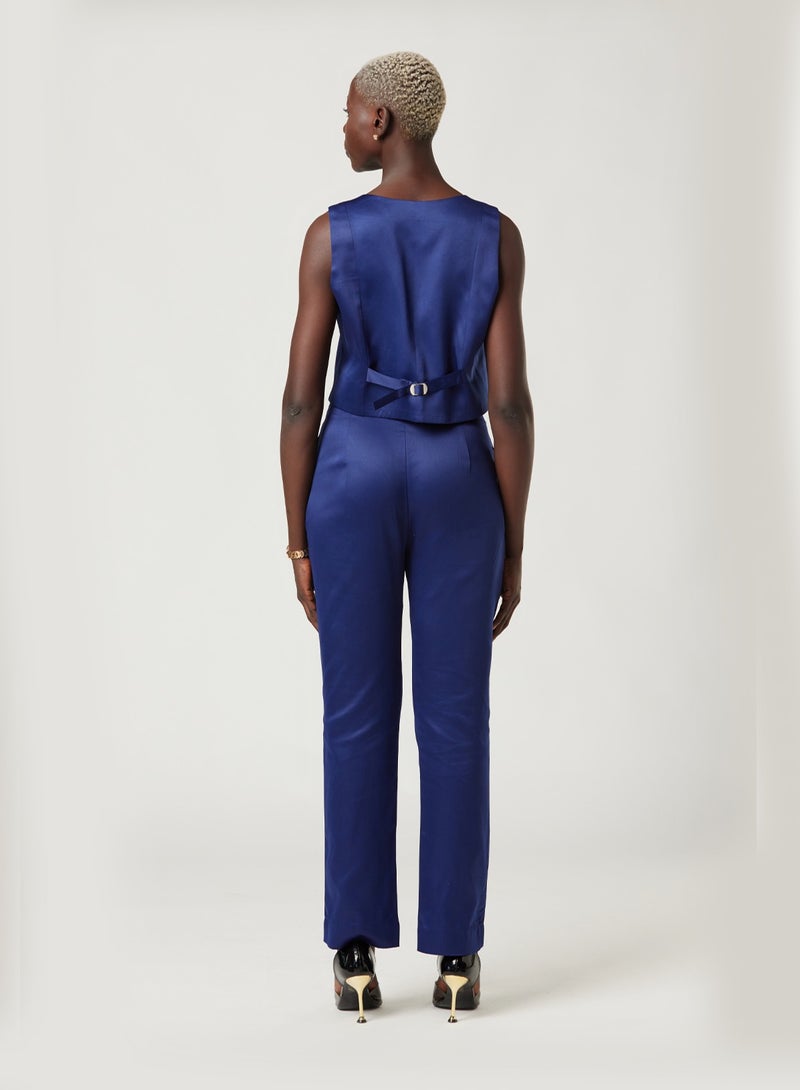 IZEL Blue High Rise Straight Leg Pants - Image 3