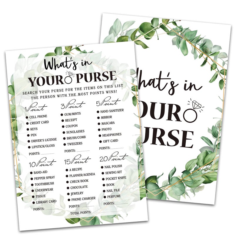 Huastatewolf Bridal Shower Game Cards, Tropical Jungle Theme Engagement Party Cards for Wedding, Set of 30 Cards(Leaf011) - Image 1