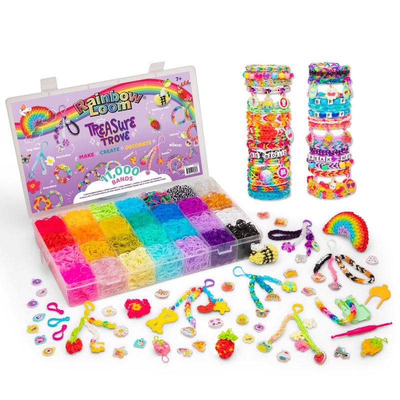Rainbow Loom Treasure Trove DIY Rubber Band Bracelet Craft Kit with Case 11000 Loom Bands Accessories Design Create Ages 7 Exclusive - Image 2
