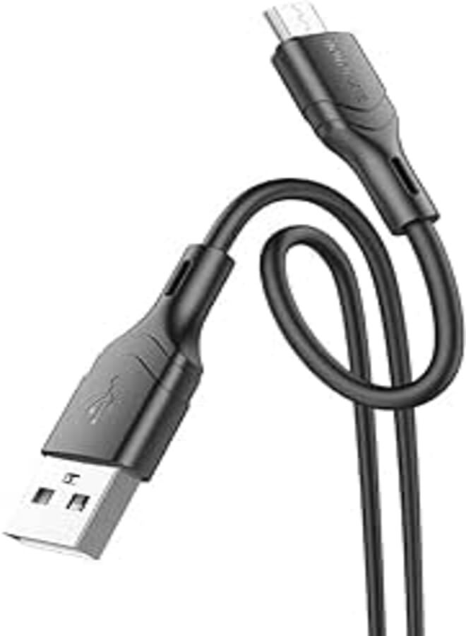 BOROFONE BX99 Method High Quality Silicone Charging Data Cable USB To Micro 1M - Black