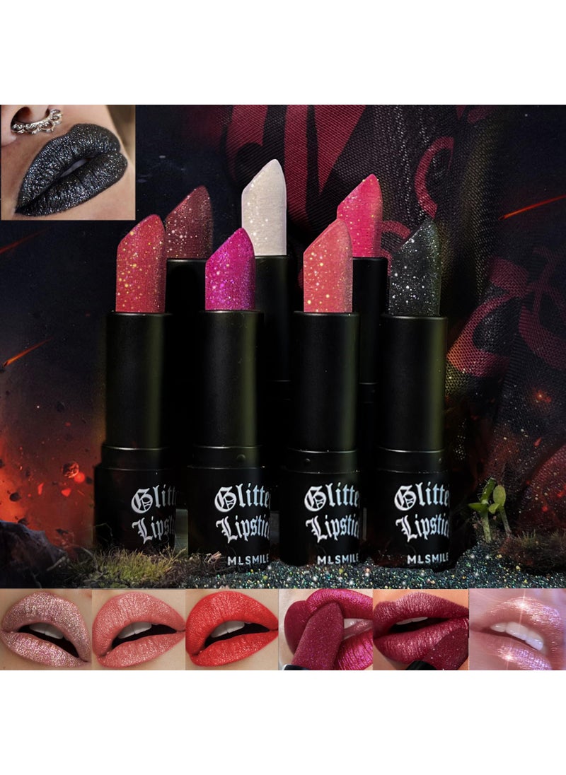 KTouler - KTouler Matte to Glitter Shine Lipstick,Diamond High Pigmented Metallic Lips Makeup Long Lasting Waterproof Glitter Sparkly Glossy Lip Gloss for Women (7 Colors) - Image 1