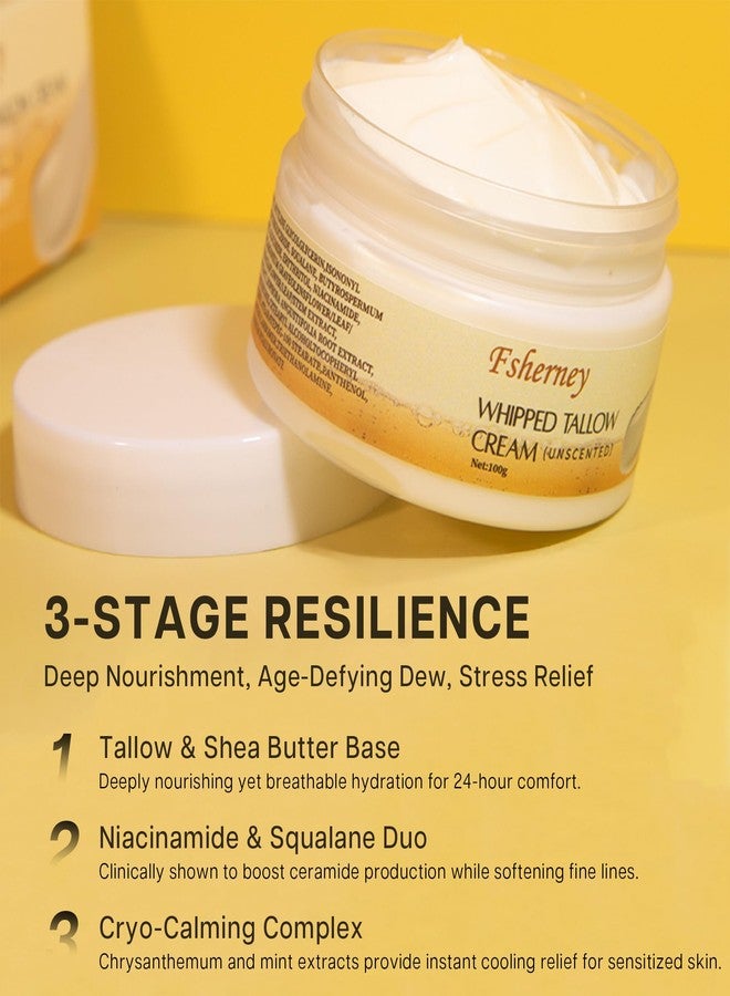 VRAIKO Fsherney Whipped Tallow Balm, Grass-Fed Beef Tallow for Skin with Shea Butter Niacinamide and Squalane, Moisturizer for Hydration, Nourishment, Fine Lines and Elasticity, 3.5oz/100g - Image 3
