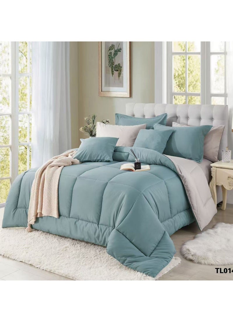 ShinyFlower Comforter Set for Single Bed 5-Piece Winter Quilt set Microfiber fabric with Cotton Filling 220 x 160 cm - Image 3