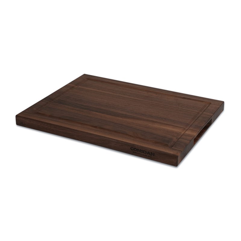 CONSDAN Black Walnut Butcher Block Cutting Board with Invisible Inner Handles USA Grown Hardwood 1 Thick 16 L x 12 W