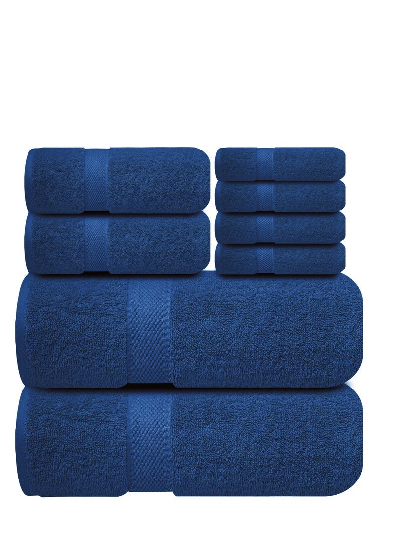 premium grey bath towels set pack of 8 100 cotton highly absorbent 2 bath towels 2 hand towels and 4 washcloths luxury hotel spa quality bath towels for bathroom by infinitee xclusives  - Image 2