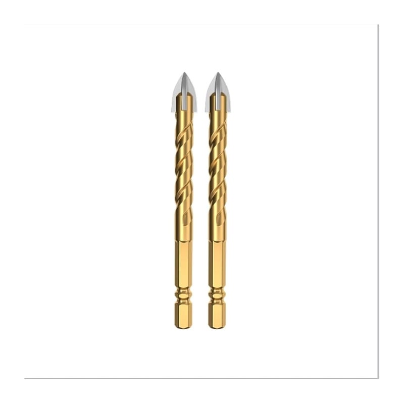 High Hardness Four Edged Alloy Drill Bit For Tile Glass Concrete Metal Dry Drilling 12mm 2pcs - Image 1