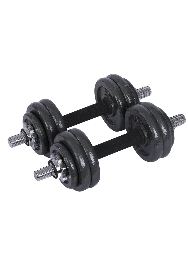 بلا نهاية مجموعة دمبل قابلة للتعديل من الحديد الزهر 15 كجم (33 رطلاً) (2 * 7.5 كجم) | مثالي لكمال الأجسام واللياقة البدنية ورفع الأثقال والتدريب في المنزل أو صالة الألعاب الرياضية - Image 1
