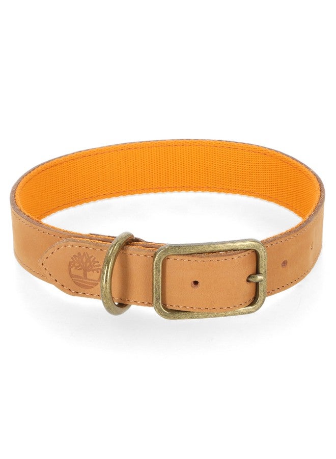 Timberland Leather Dog Collar, Heavy Duty Dog Collar, Strong Leather, Small Medium Large Dogs (10” – 17” Neck) - Image 1