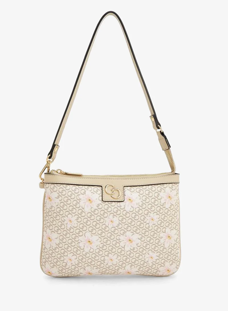 Celeste Monogram Print Shoulder Bag With Strap Handle