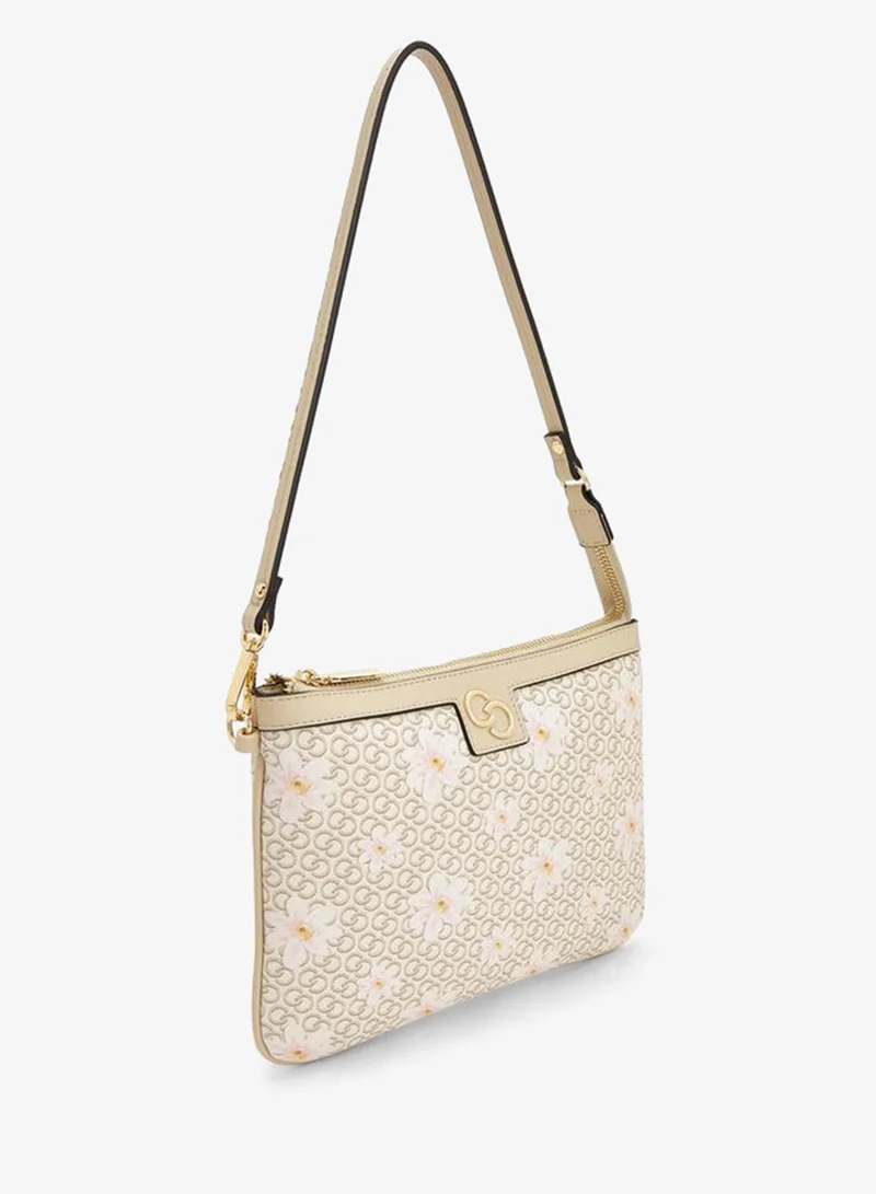 Celeste Monogram Print Shoulder Bag With Strap Handle