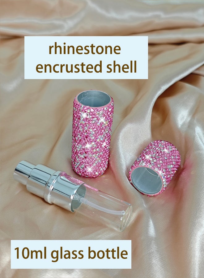 McmhyingPop 10ml Perfume Atomizer, Portable Empty Mini Spray Bottle for Perfume, Liquid Sprayer, Rotating Design Use Aluminum Shell And Glass Liner, Pink - Image 2