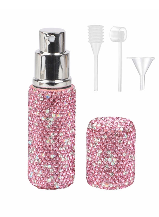 McmhyingPop 10ml Perfume Atomizer, Portable Empty Mini Spray Bottle for Perfume, Liquid Sprayer, Rotating Design Use Aluminum Shell And Glass Liner, Pink - Image 1