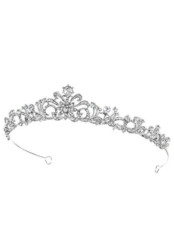 SAMKY Bridal Floral Rhinestone Crystal Wedding Prom Tiara Crown T1129  - Image 3