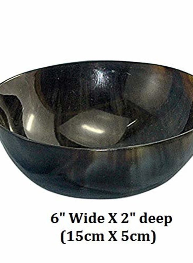 Mythrojan Hand Crafted Small Serving Natural Ox Horn Bowl – Polished Finish - Image 2