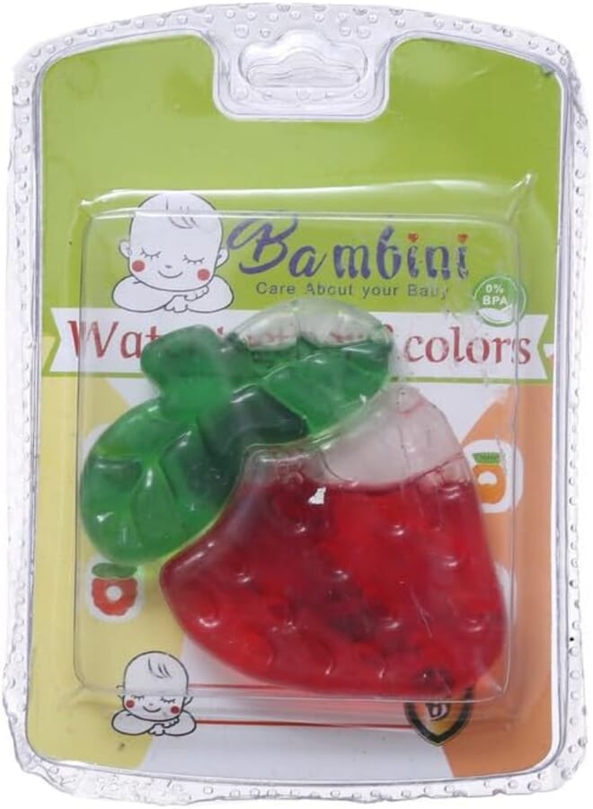 Water Silicone Teether Strawberry Shape, Multi Color DR-A-530