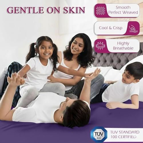 Trance Cotton Feel Terry Ultra Soft Waterproof Mattress Protector Twin Bed Size | Breathable - Hypoallergenic Bed Cover (78x48 inch | 6.5x4 feet, Plum - Pack of 1) - Image 5