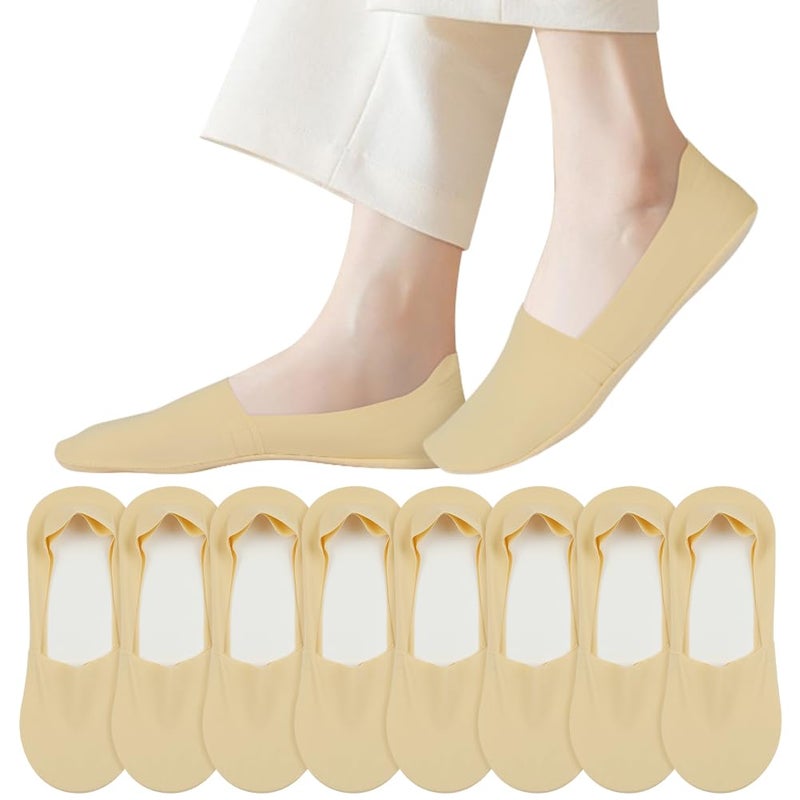 OFFCUP 8 Paires Chaussettes Invisibles Femme, Antidérapantes Chaussettes de Ballerine Respirantes Courtes Chaussures Socquettes Protège Pied pour Talons Hauts Plates Basse, Taille 35-42 - Image 2
