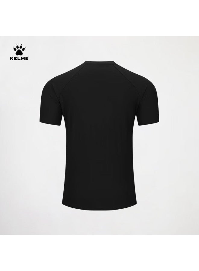 KELME Men'S Summer New Outdoor Running Fitness Training Breathable Short Sleeve T-Shirt Obsidian Black L - Image 4