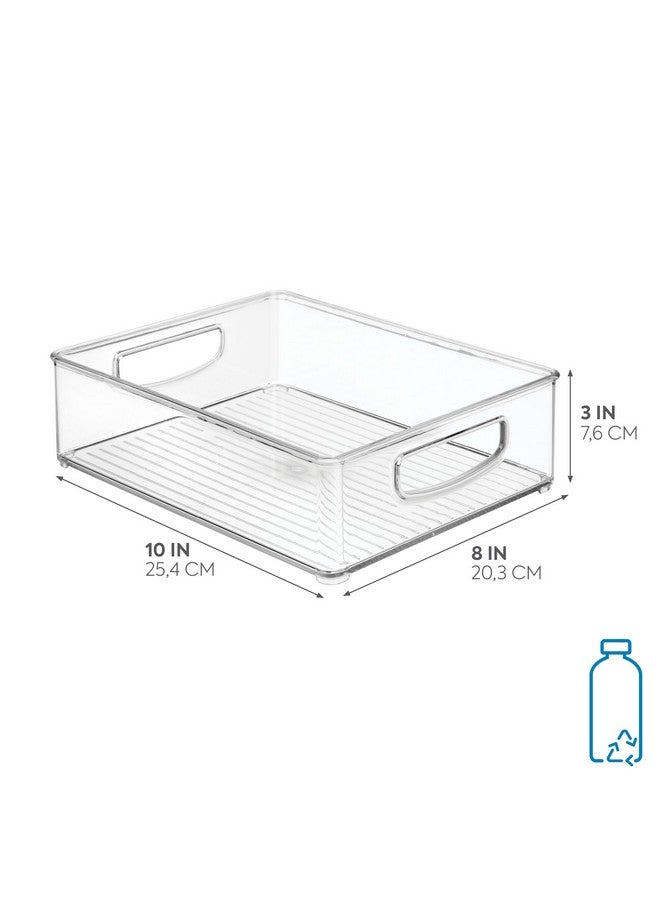 إنترديزاين سلة تخزين بلاستيكية لينوس من آي ديزاين بمقابض للمطبخ والثلاجة والفريزر والمخزن وتنظيم الخزائن، خالية من مادة BPA، شفافة - Image 2