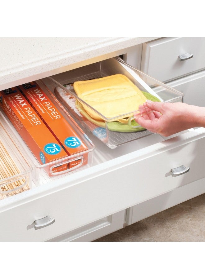 إنترديزاين سلة تخزين بلاستيكية لينوس من آي ديزاين بمقابض للمطبخ والثلاجة والفريزر والمخزن وتنظيم الخزائن، خالية من مادة BPA، شفافة - Image 5