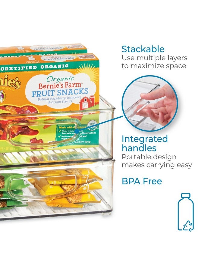 إنترديزاين سلة تخزين بلاستيكية لينوس من آي ديزاين بمقابض للمطبخ والثلاجة والفريزر والمخزن وتنظيم الخزائن، خالية من مادة BPA، شفافة - Image 3