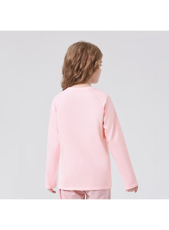 Yiershuang Kids Long Sleeve T-shirt Spring Autumn 100% Cotton Fashionable Versatile Crew Neck Base Shirt Boys Girls Long Sleeve Top