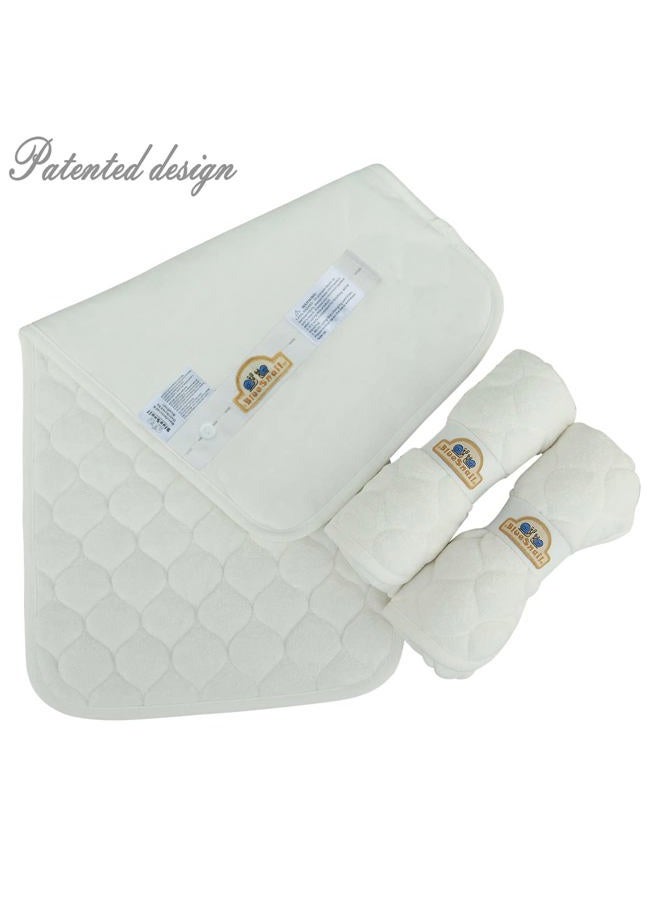 BlueSnail Quilted Thicker Waterproof Changing Pad Liners,3 Count(Snow White 13” x 27”) - Image 5